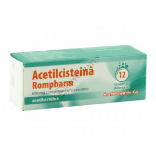 Acetilcisteina 600 mg x 12 comprimate effervescente, Rompharm