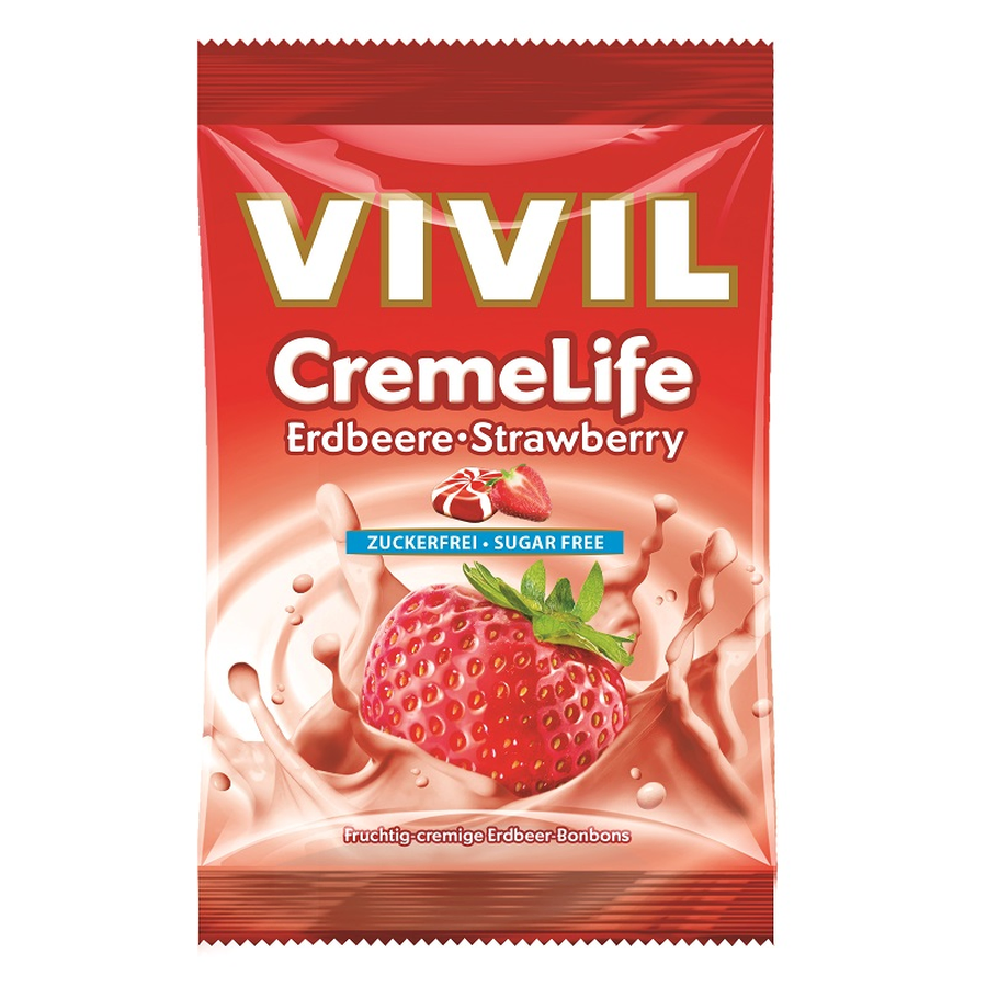 Bomboane Vivil Cu Capsuni fara zahar X 60 G