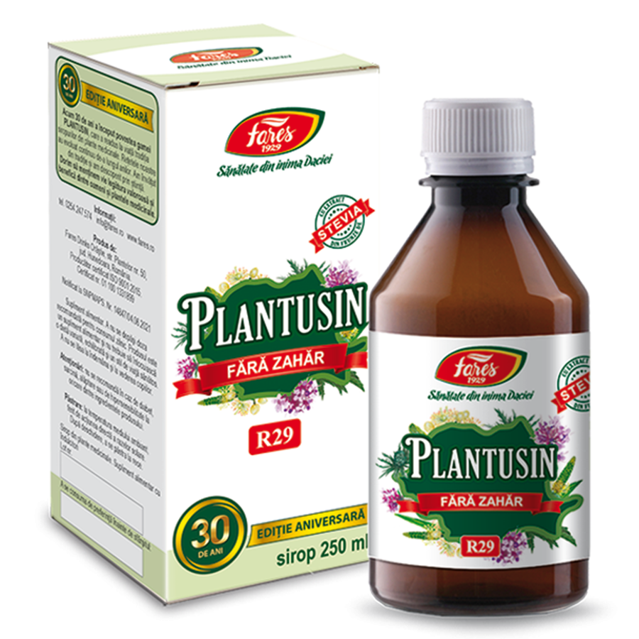 Fares Sirop Plantusin Fara Zahar (Diabetici) X 250Ml