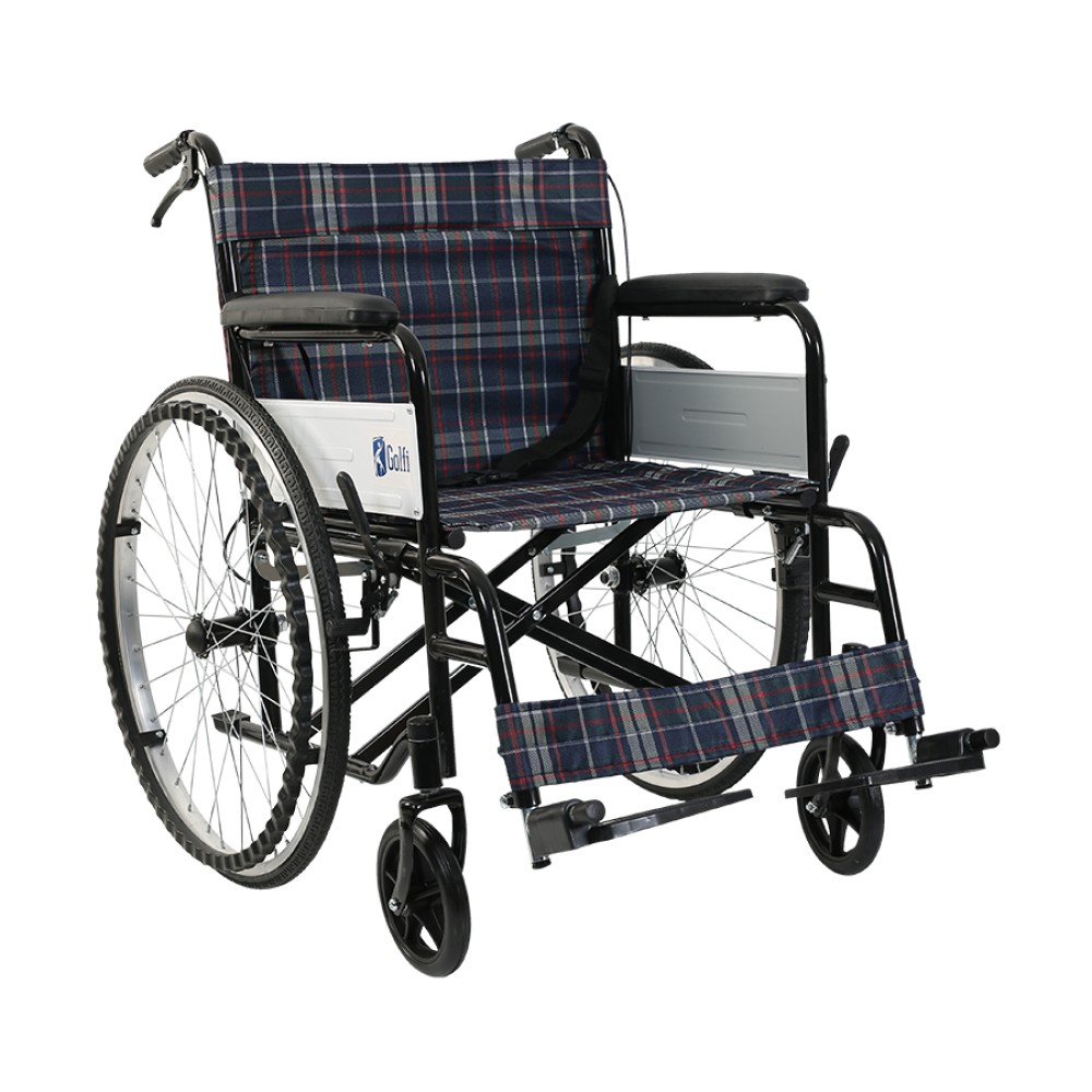 Scaun cu rotile din otel, sezut 46 cm, pliabil, KaradenizMed G099 Scaun cu rotile din otel, sezut 46 cm, pliabil, KaradenizMed G099