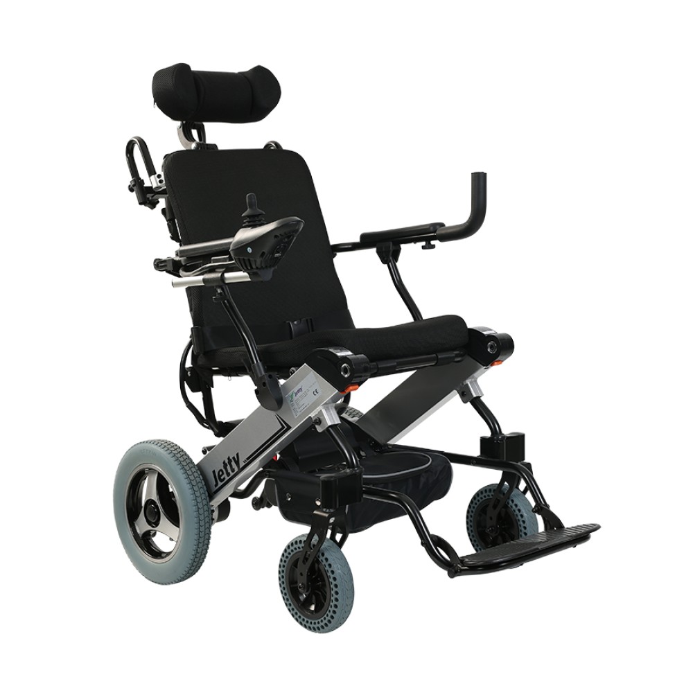 Scaun cu rotile electric, ultrausor, pliabil, manere rabatabile, gri/negru, KaradenizMed JT-311 Scaun cu rotile electric, ultrausor, pliabil, manere rabatabile, gri/negru, KaradenizMed JT-311