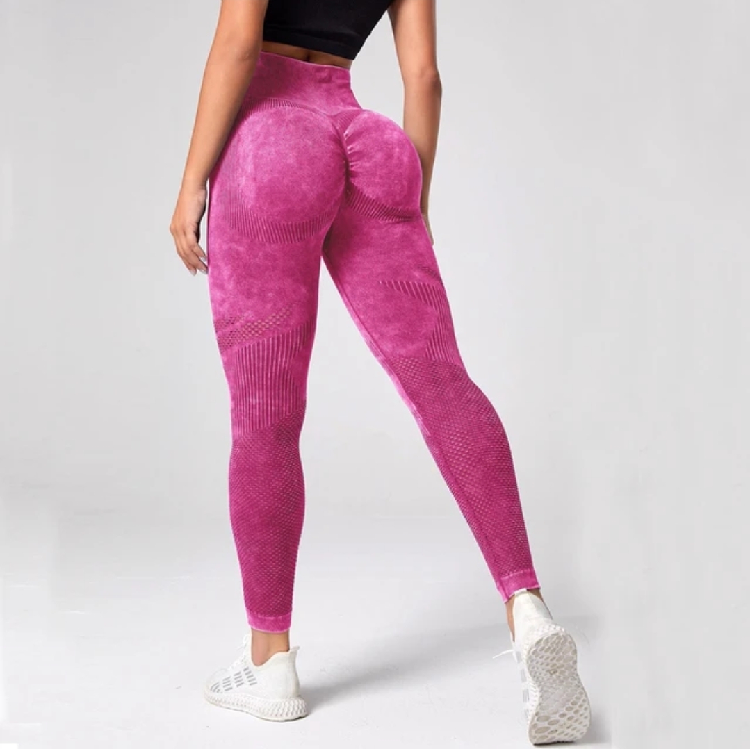 Colanti Yoga Washed-out, culoare Roz inchis, marime M