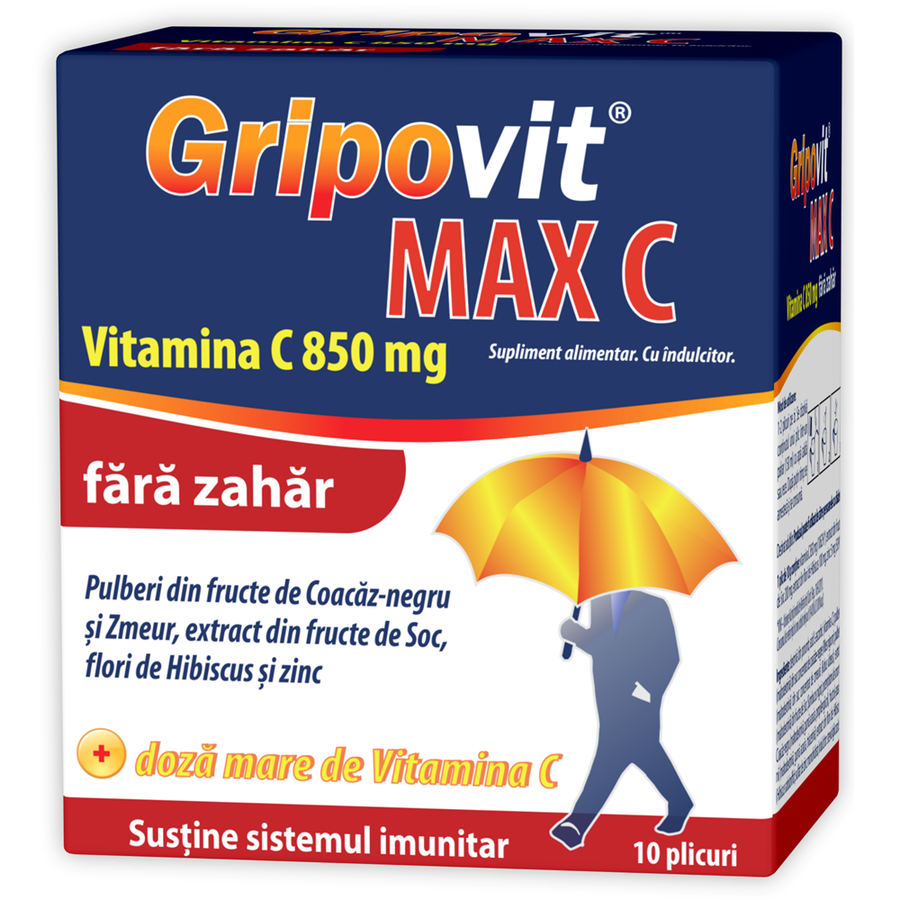Zdrovit Gripovit Max C fara Zahar x 10 pl