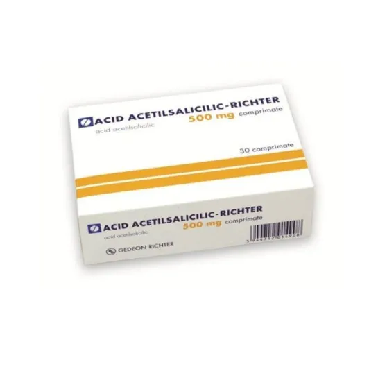 Acid acetilsalicilic tamponata 500 mg x 30 comprimate, Richter
