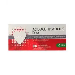 Acid acetilsalicilic 75 mg x 30 comprimate gastrorezistente, Krka Acid acetilsalicilic 75 mg x 30 comprimate gastrorezistente, Krka