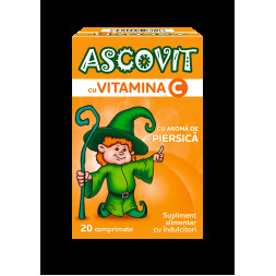 Ascovit cu aroma de piersica x 20 comprimate masticabile Ascovit cu aroma de piersica x 20 comprimate masticabile