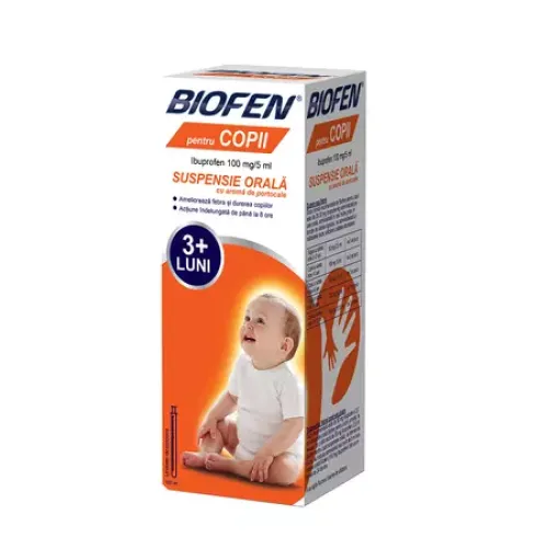 Biofen pt Copii 100mg/5ml susp orala 100ml (seringa 5ml) Biofarm