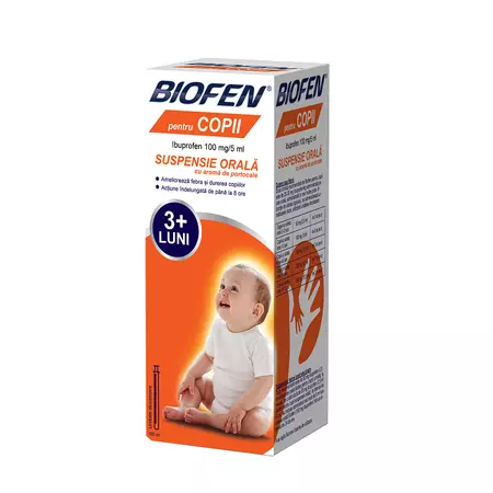 Biofen pt Copii 100mg/5ml susp orala 100ml (seringa 5ml) Biofarm