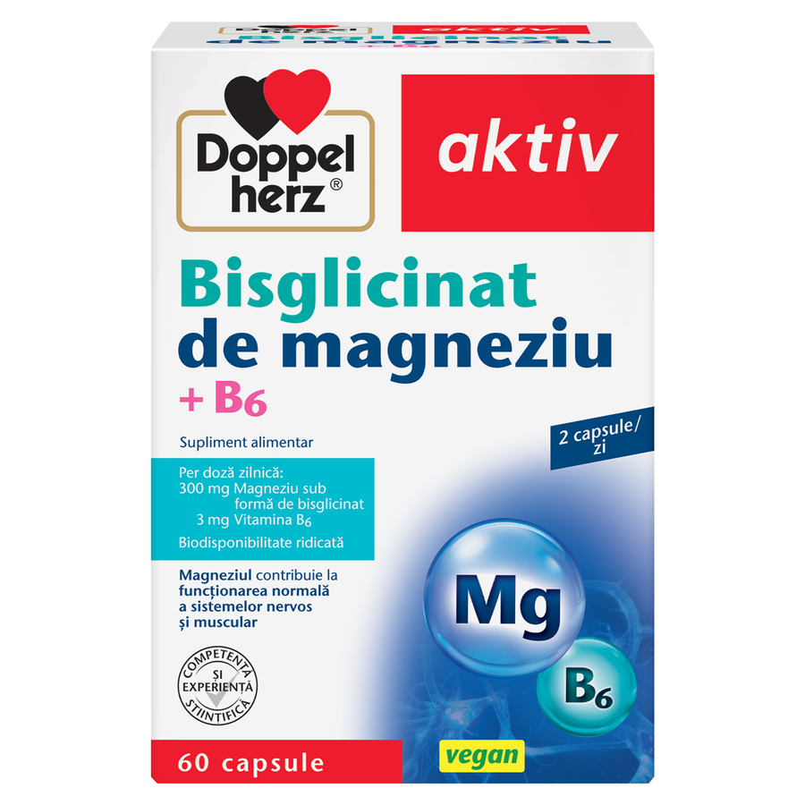 Doppel Herz Aktiv Bisglicinat de Magneziu x 60cps