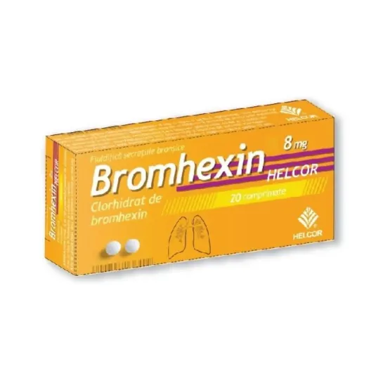 Bromhexim 8 mg x 20 comprimate, Helcor Bromhexim 8 mg x 20 comprimate, Helcor