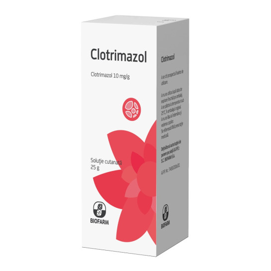 Clotrimazol solutie uz extern x 25g, Biofarm