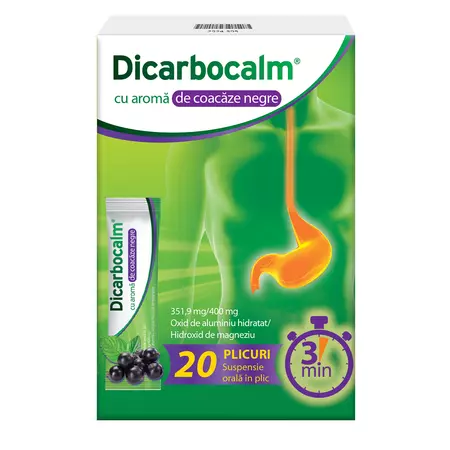 Dicarbocalm cu aroma de Coacaze x 20 plicuri Dicarbocalm cu aroma de Coacaze x 20 plicuri