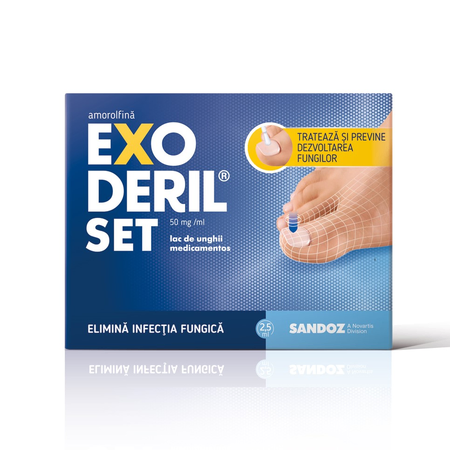 Exoderil Set 5 % Lac Unghii Aplicare Saptamanala