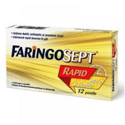 Faringosept Rapid Miere si Lamaie x 12 comprimate de supt Faringosept Rapid Miere si Lamaie x 12 comprimate de supt