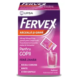 Fervex pentru Copii Fara Zahar x 8 plicuri Fervex pentru Copii Fara Zahar x 8 plicuri