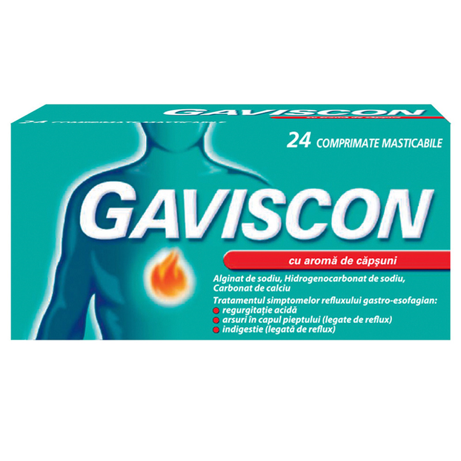 Gaviscon Capsuni X 24 Cpr Mastic