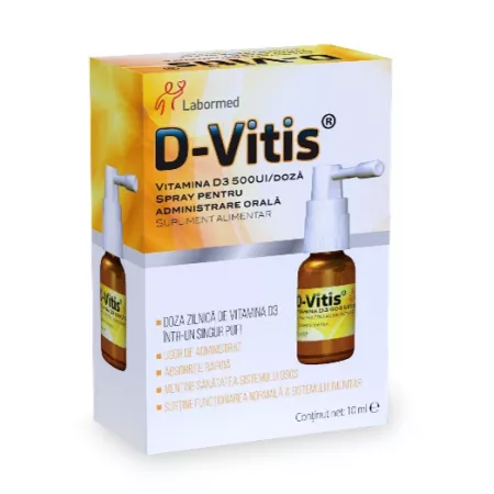 D-vitis 500UI spray, 1 flacon x 10 ml D-vitis 500UI spray, 1 flacon x 10 ml