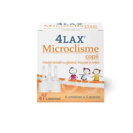 4Lax Microclisme pentru copii x 6 unidoze 4Lax Microclisme pentru copii x 6 unidoze