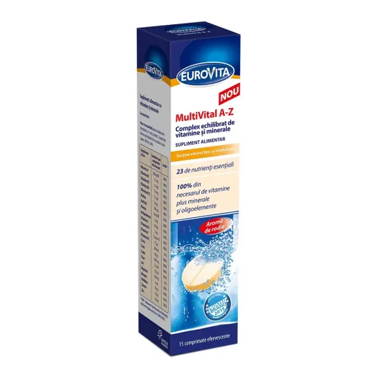 Eurovita Multivital A-Z x 15 comprimate efervescente