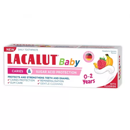 Lacalut Baby 0-2 Ani Pasta de Dinti Protectie Anticarie si zaharuri x 55 ml
