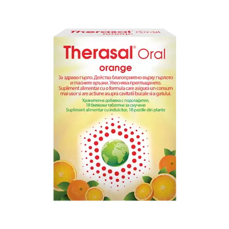 Therasal Oral Orange Fara Zahar x 18 pastile Therasal Oral Orange Fara Zahar x 18 pastile