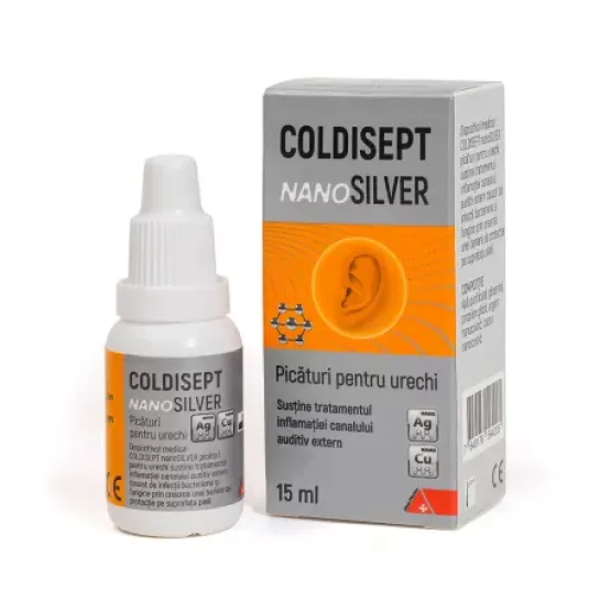 Coldisept Nanosilver picaturi auriculare x 15 ml