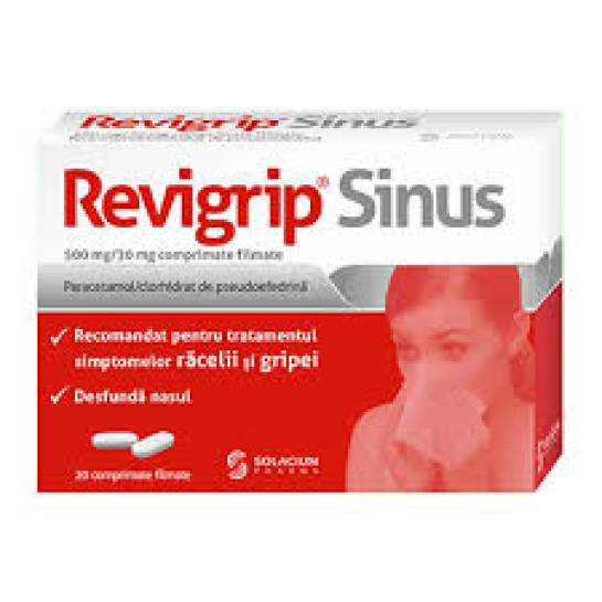 Revigrip Sinus 500Mg/30Mg X 20Cp Film Solacium Revigrip Sinus 500Mg/30Mg X 20Cp Film Solacium