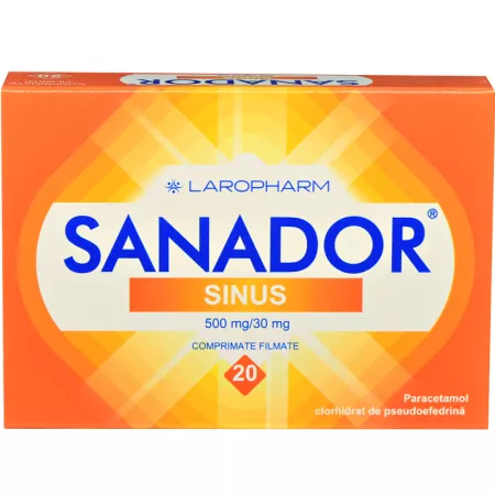 Sanador Sinus 500mg/30mg x 20 comprimate