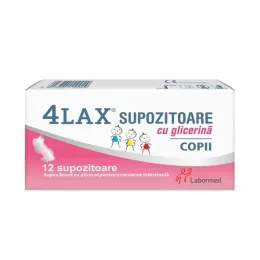 4Lax Supozitoare cu glicerina pentru copii x 12 bucati 4Lax Supozitoare cu glicerina pentru copii x 12 bucati