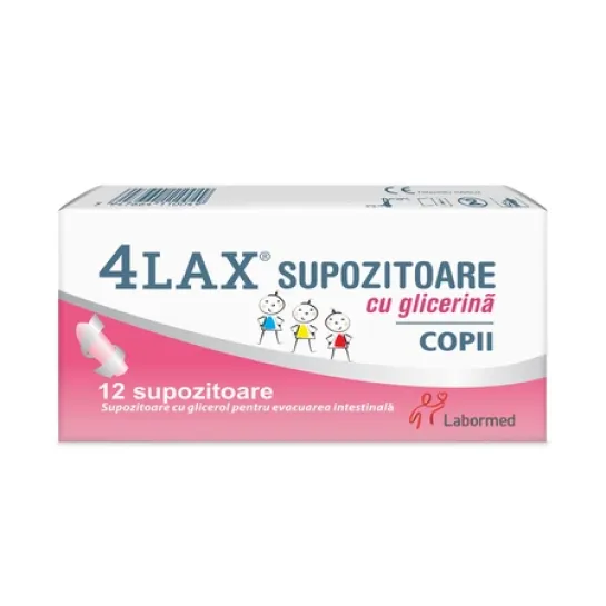 4Lax Supozitoare cu glicerina pentru copii x 12 bucati