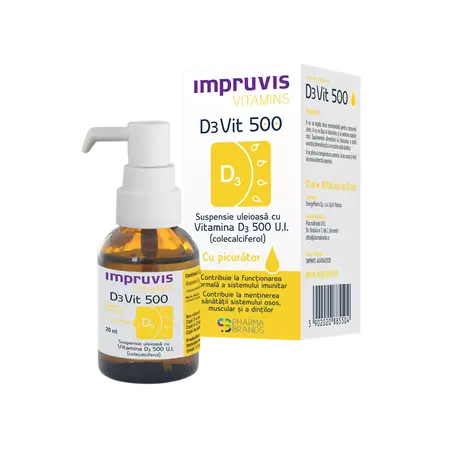 Impruvis Vitamina D3 500 Susp Uleioasa Fl Cu Picurator * 20 Ml