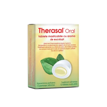 Therasal Oral Eucalipt x 12 comprimate masticabile Therasal Oral Eucalipt x 12 comprimate masticabile
