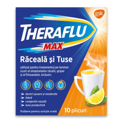 Theraflu Max Raceala Si Tuse 10Pl Pulb Theraflu Max Raceala Si Tuse 10Pl Pulb